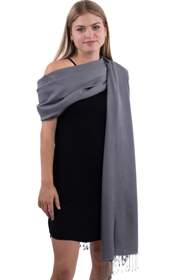 Cashmere & Silk accessories shawls adele steel gray 280x100cm